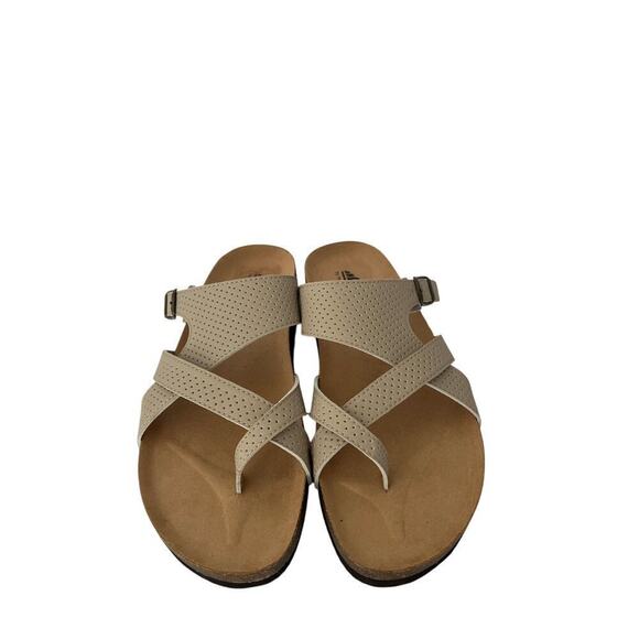 New Cliffs by White Mountain Women’s Tan Comfort slide sandals size 9 1/2 W. - Picture 1 of 10